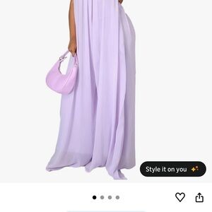 Lavender Maxi jumpsuit with open back